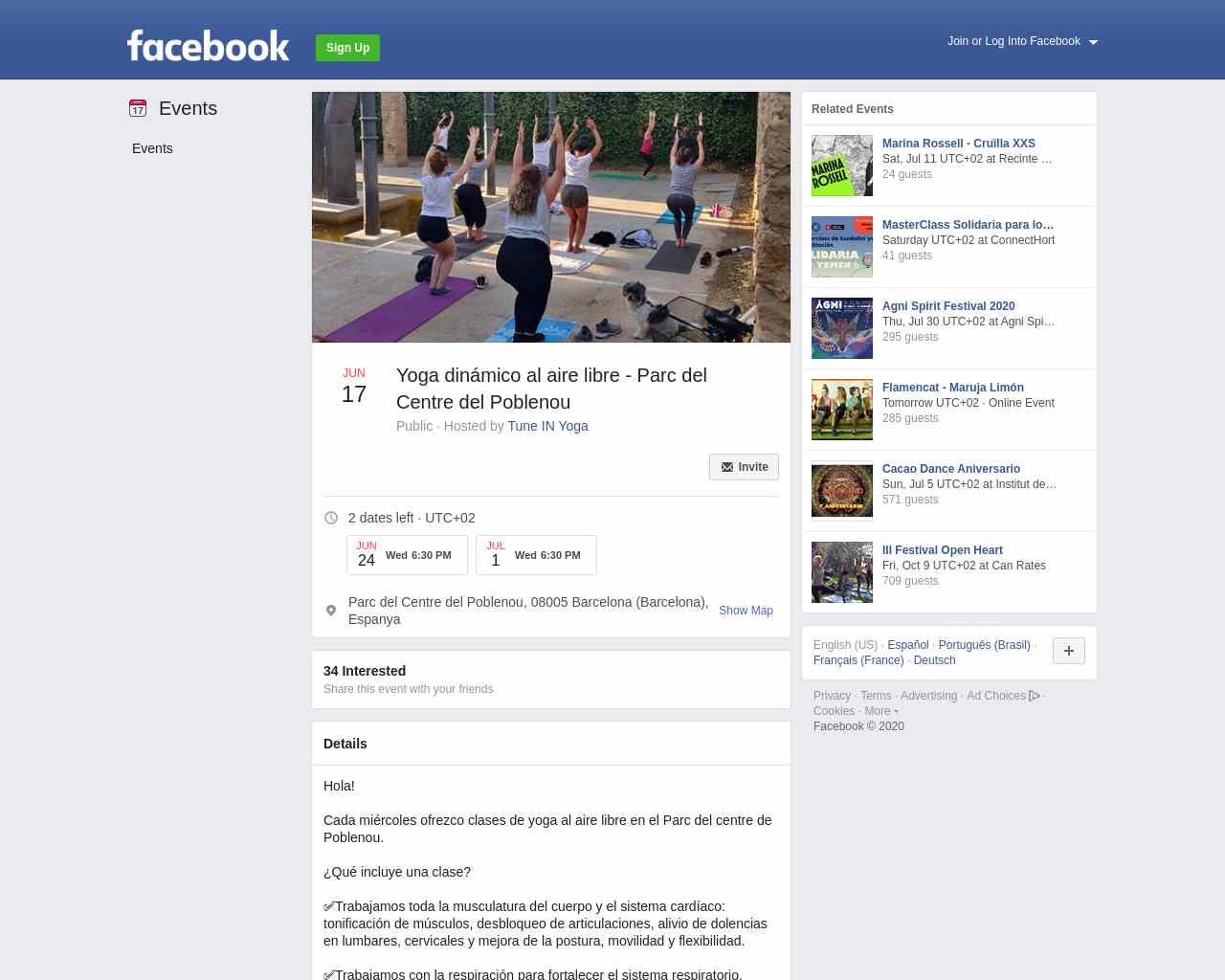 Yoga dinámico al aire libre - Parc del Centre del Poblenou