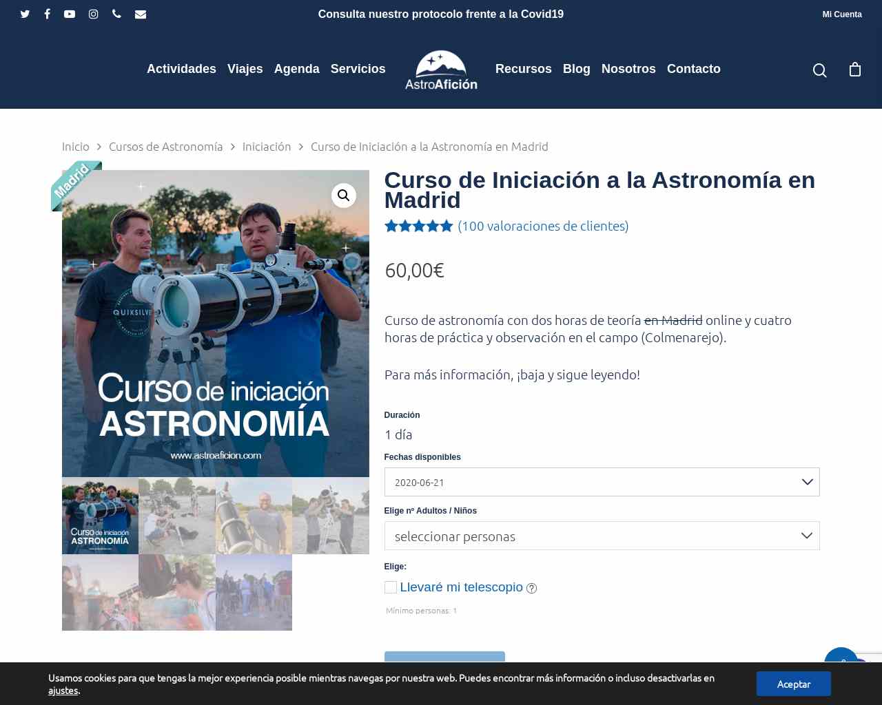 Curso de Iniciación a la Astronomía en Madrid - AstroAfición