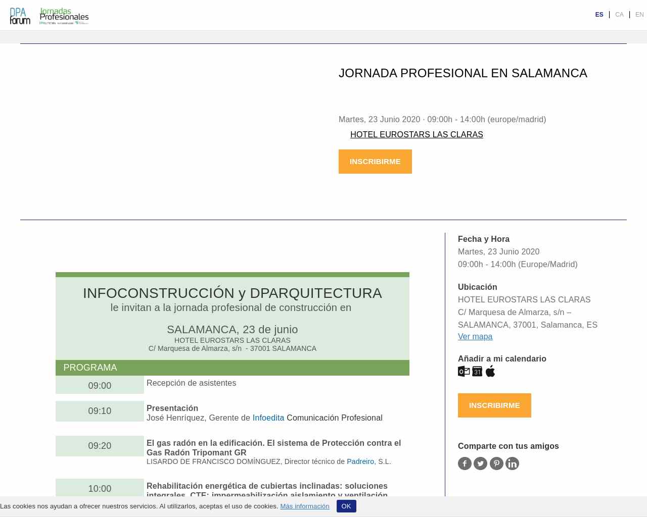 \n\n    \n        Jornada profesional en Salamanca en SALAMANCA - Infoconstruccion.es – dparquitectura.es\n    \n\n