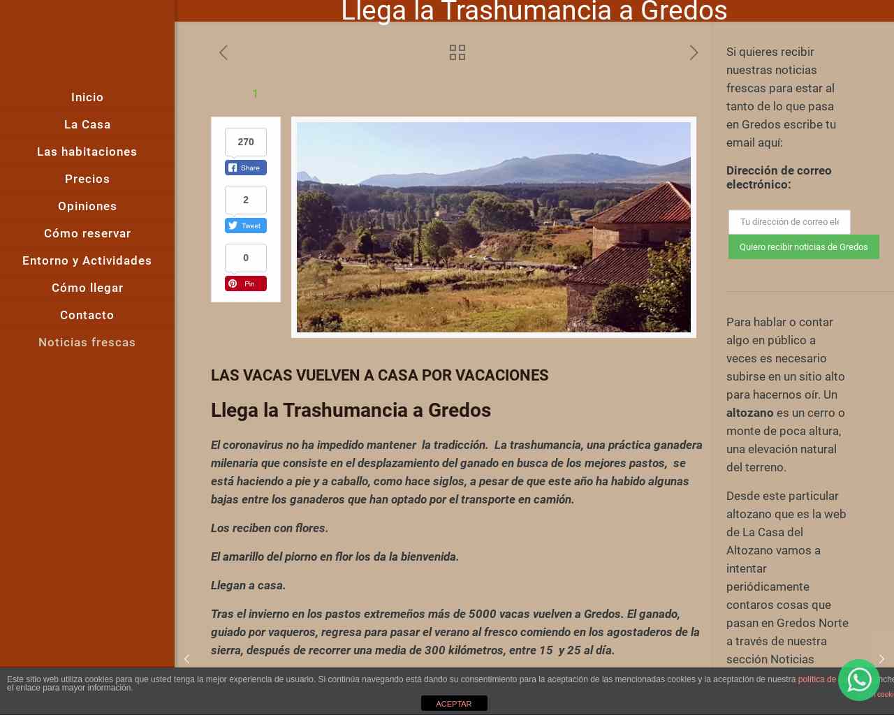 Llega la Trashumancia a Gredos - Gredos Casa Rural Altozano