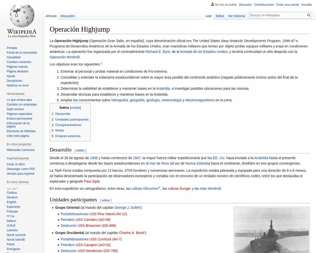 Operación Highjump - Wikipedia, la enciclopedia libre