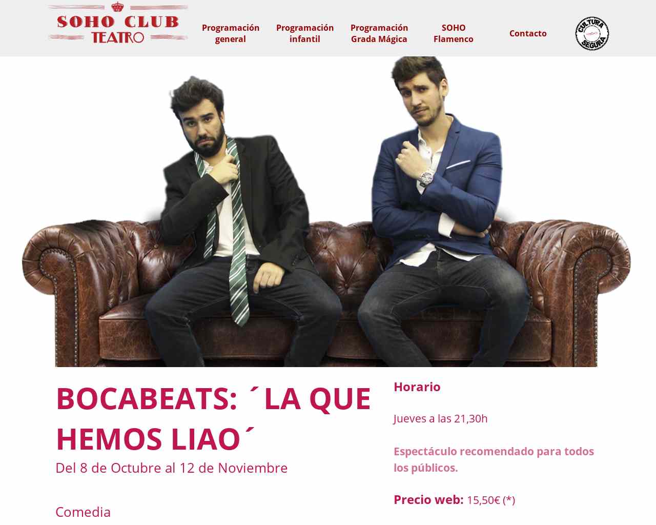 BOCABEATS: LA QUE HEMOS LIAO - Teatro Soho Club Madrid