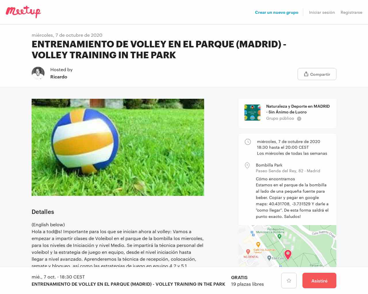 ENTRENAMIENTO DE VOLLEY EN EL PARQUE (MADRID)  - VOLLEY TRAINING IN THE PARK  | Meetup