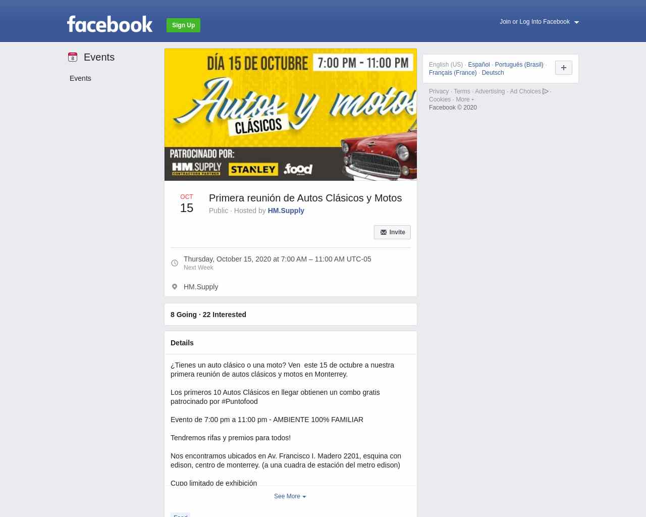 Primera reunión de Autos Clásicos y Motos