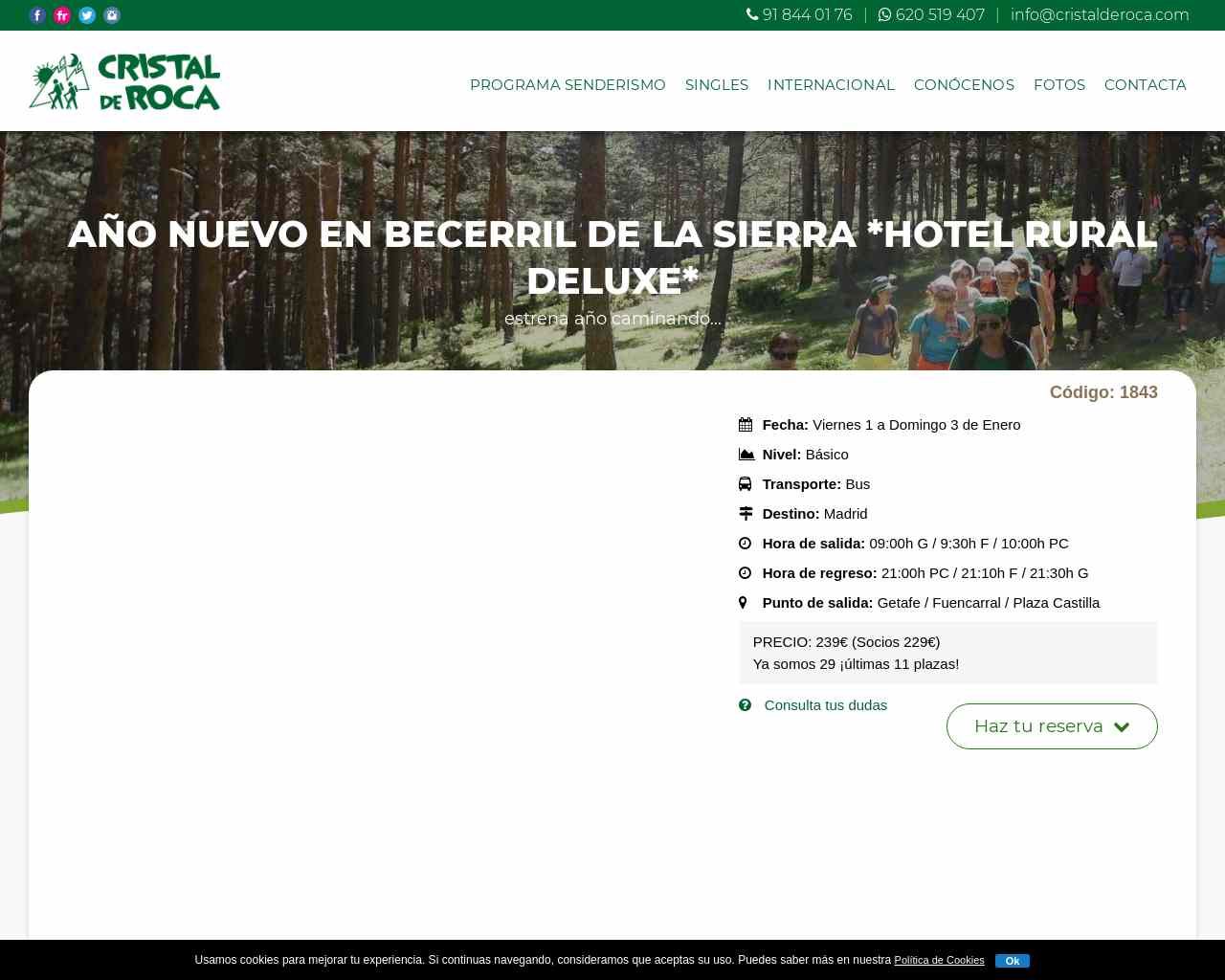 AÑO NUEVO EN BECERRIL DE LA SIERRA *HOTEL RURAL DELUXE* - Cristal de Roca