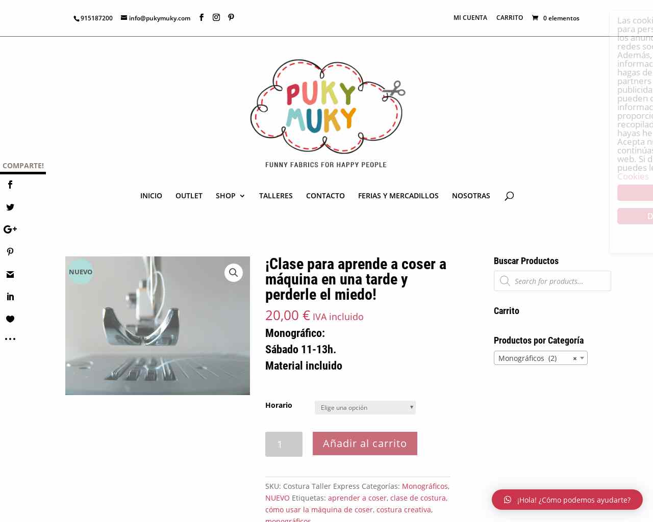 ¡Clase para aprende a coser a máquina en una tarde y perderle el miedo! | pukymuky.com
