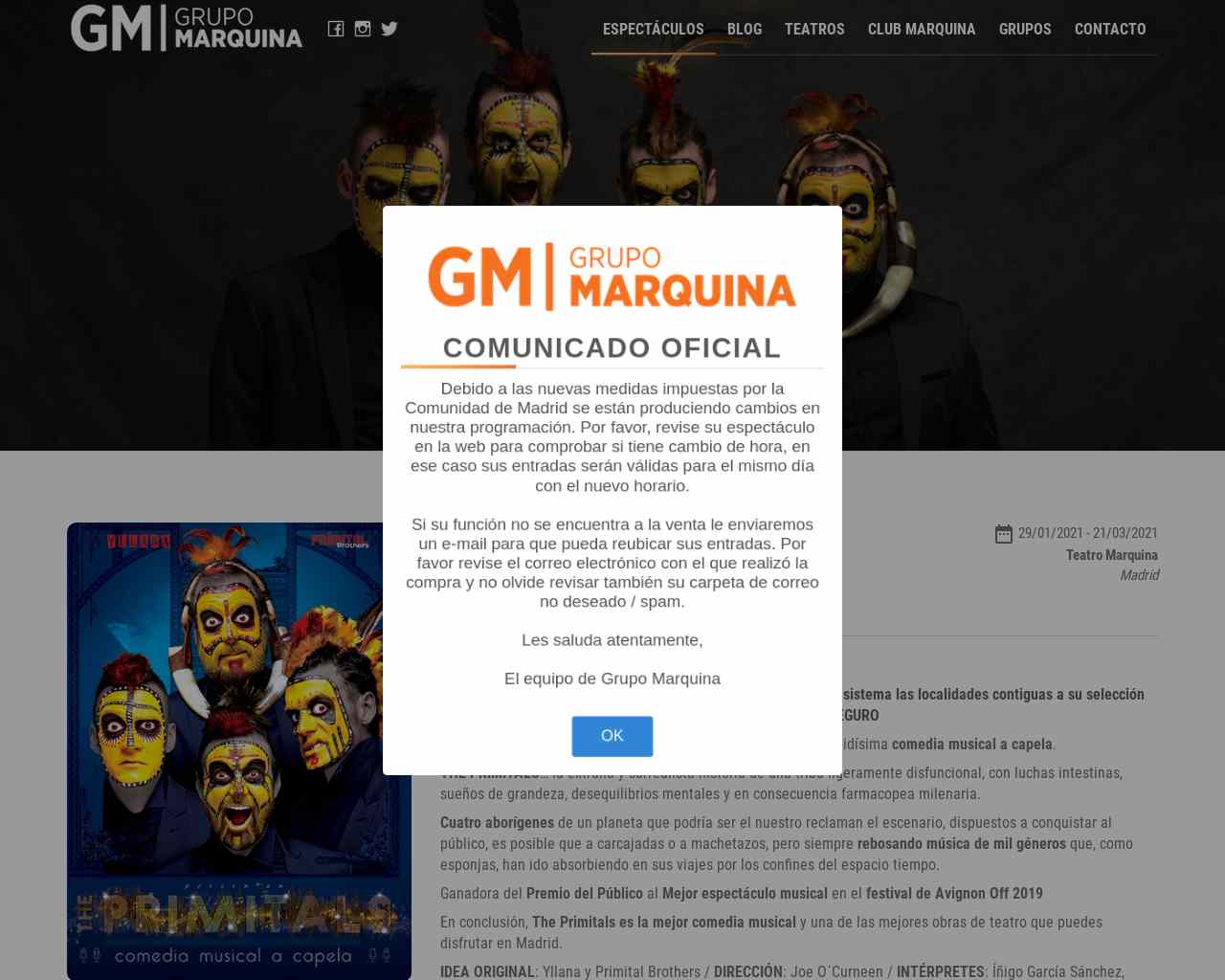 The Primitals - Teatro Marquina Madrid