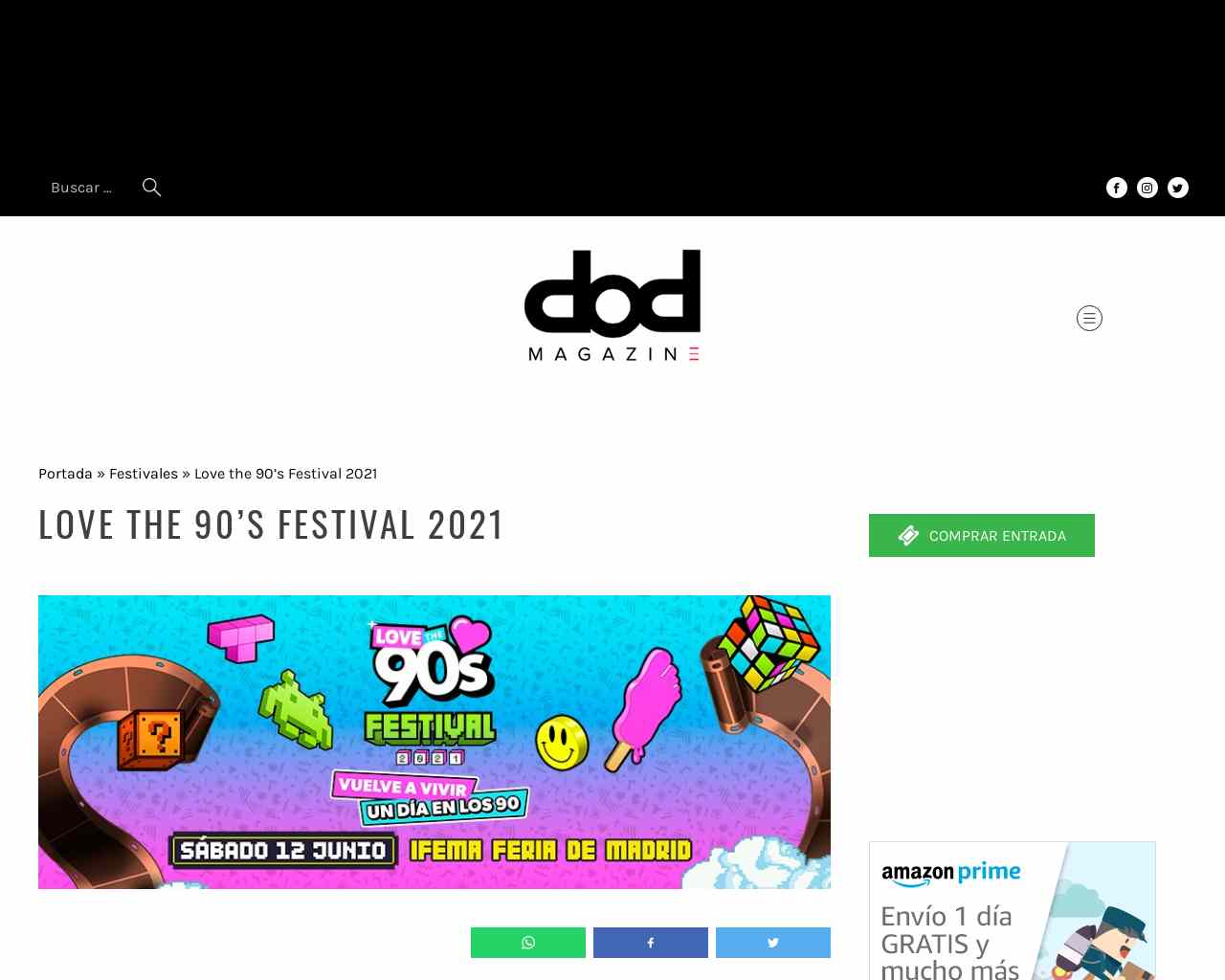 Love the 90’s Festival 2021 - Cartel, Entradas y Horarios