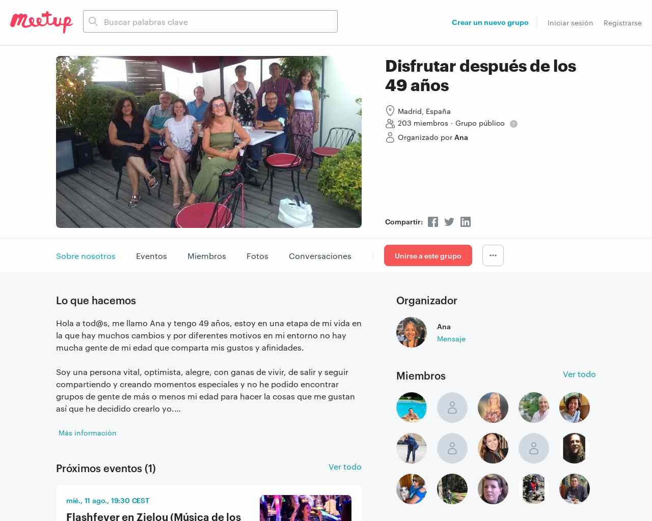 Disfrutar después de los 49 años (Madrid, España) | Meetup