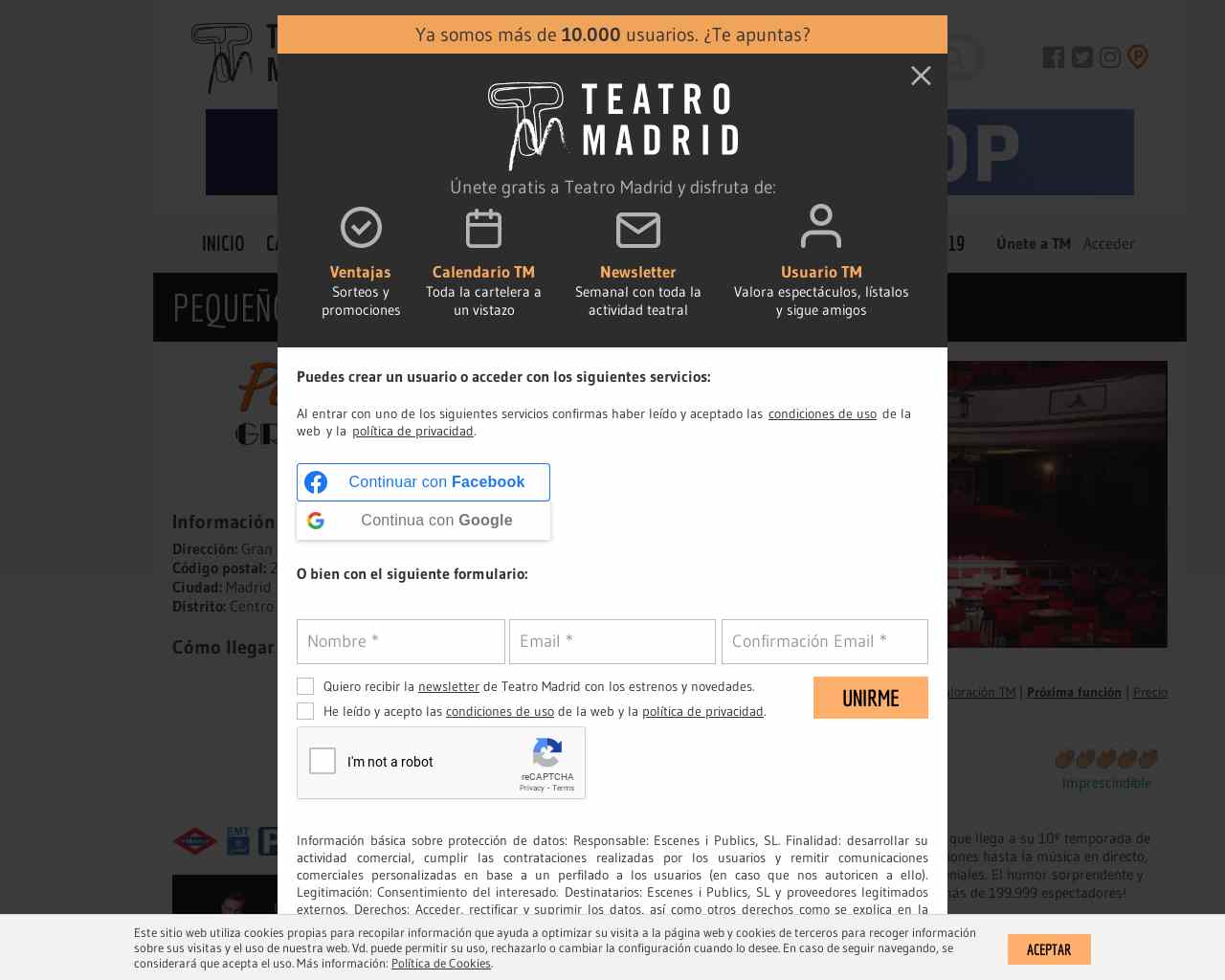 Pequeño Teatro Gran Vía – Información y entradas – Teatro Madrid