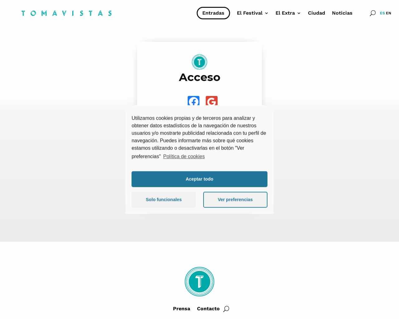 Acceso area privada | Tomavistas Festival