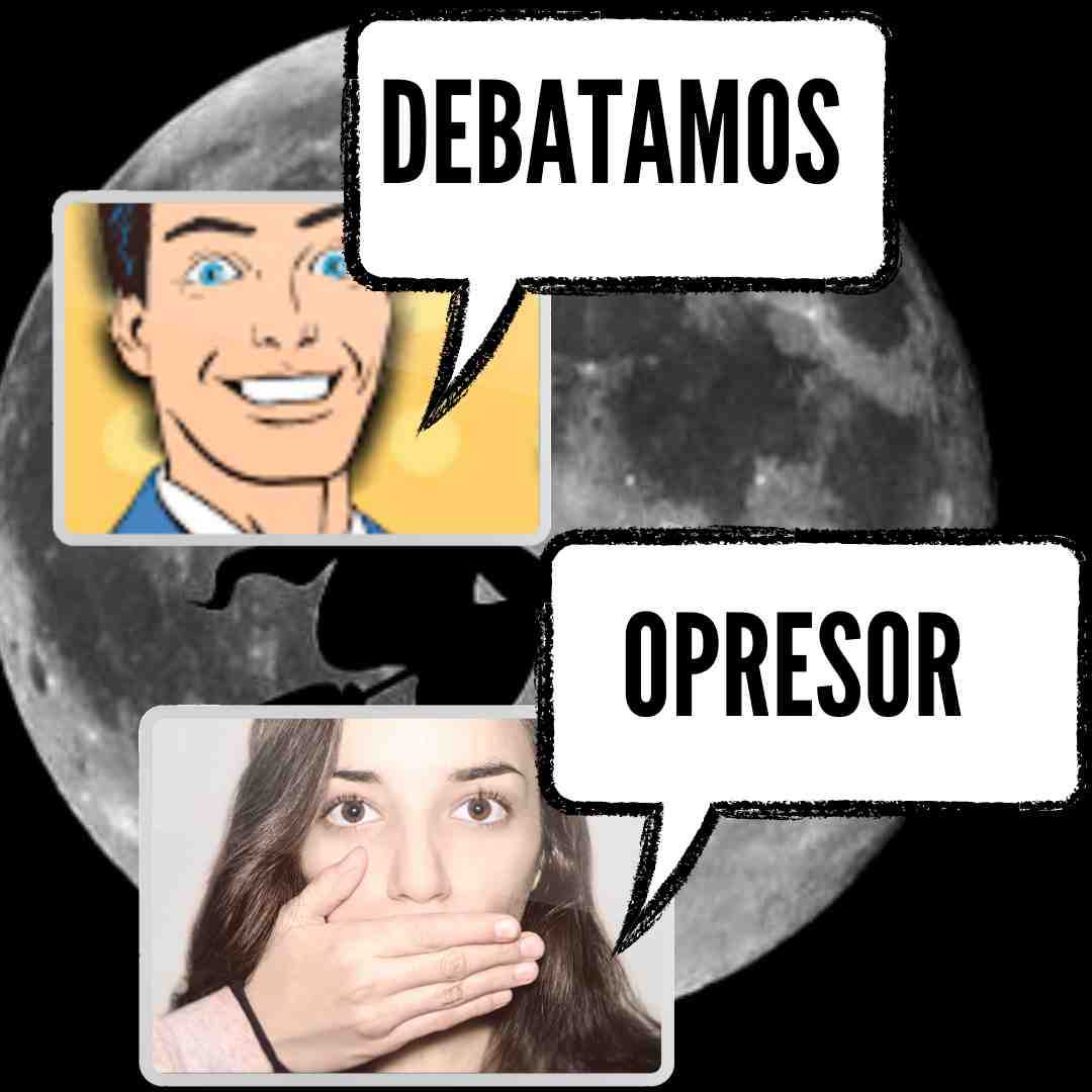 Imagén gráfica de la actitud que fanáticas victimas de mentes oscuras estan haciendo con el tema del feminismo moderno en esta caso con el palabro mansplaining