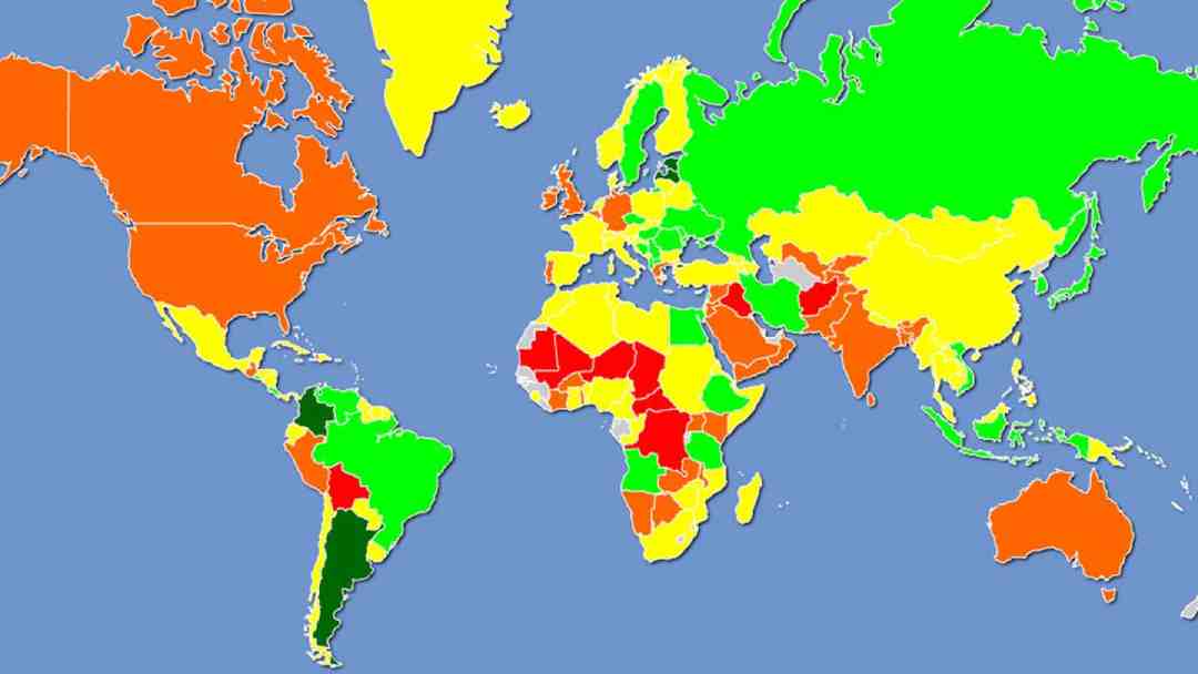 Mapa mundial de la belleza de las chicas según países.