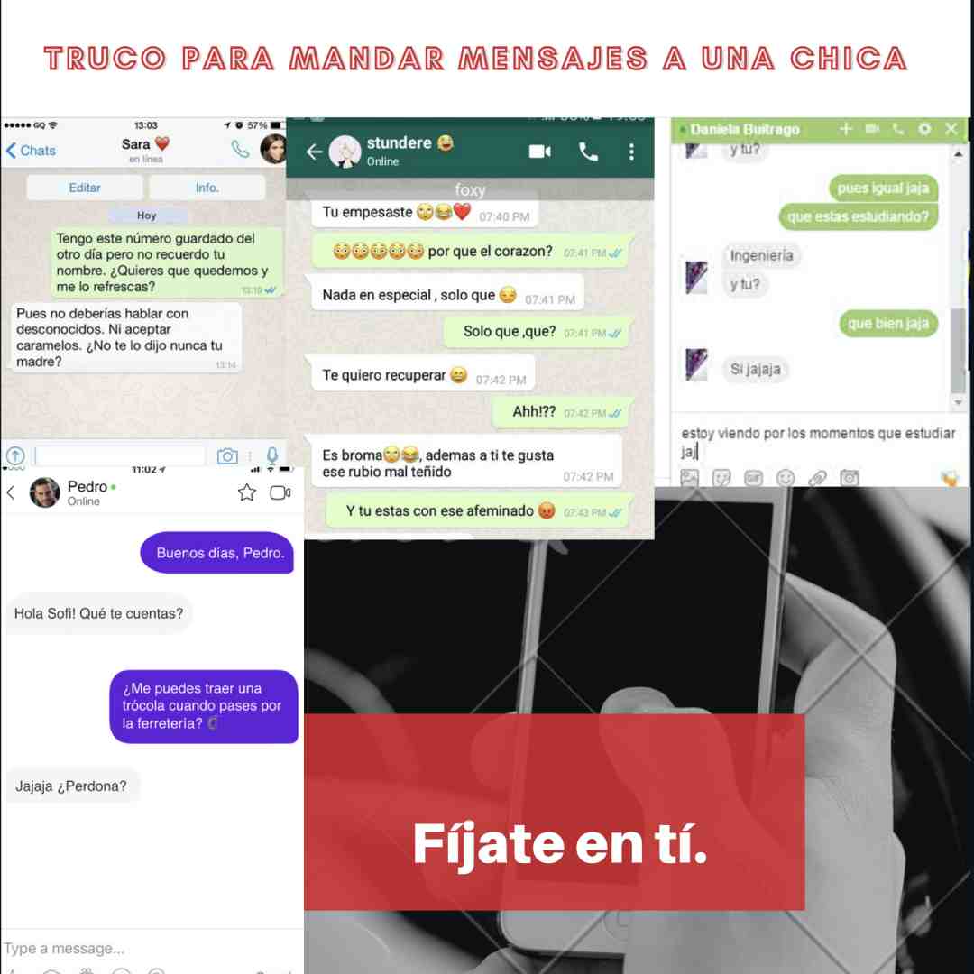 Truco para mandar mensajes de texto a chicas: fíjate en tí.